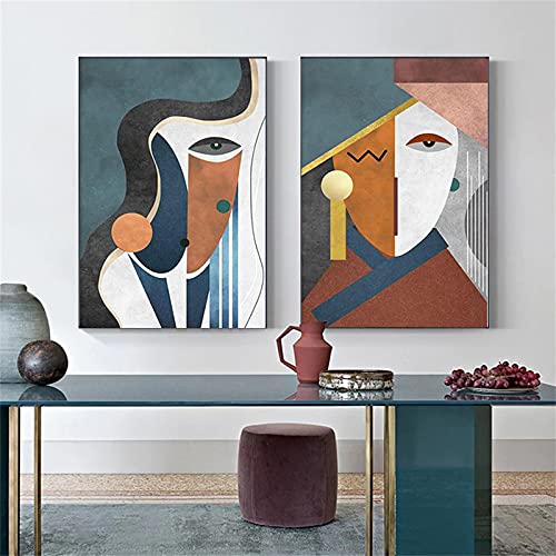 Imprimer sur toile art abstrait moderne : lot de 2 images déco murale salon
