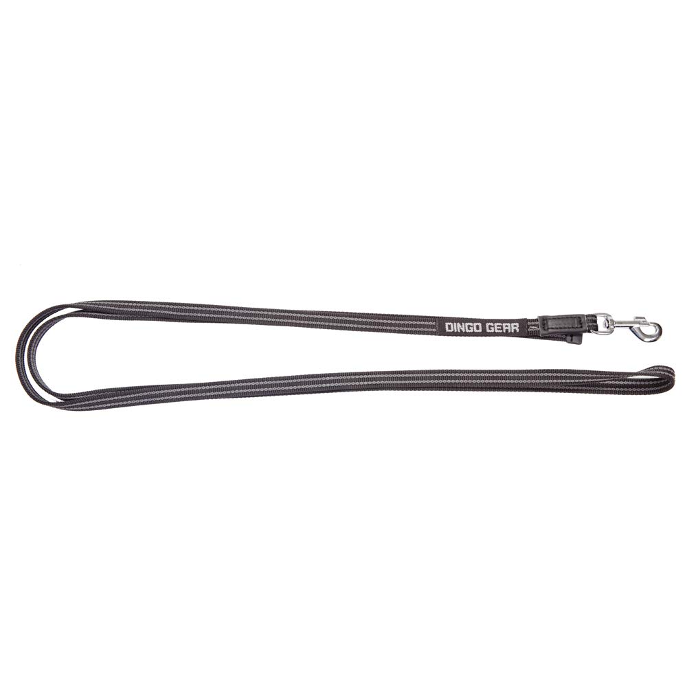 Dingo Gear Hundeleine Aus Gummiertem Band - Verlängerbar 80-150 Cm, Extra Griff, 2 Cm Breit