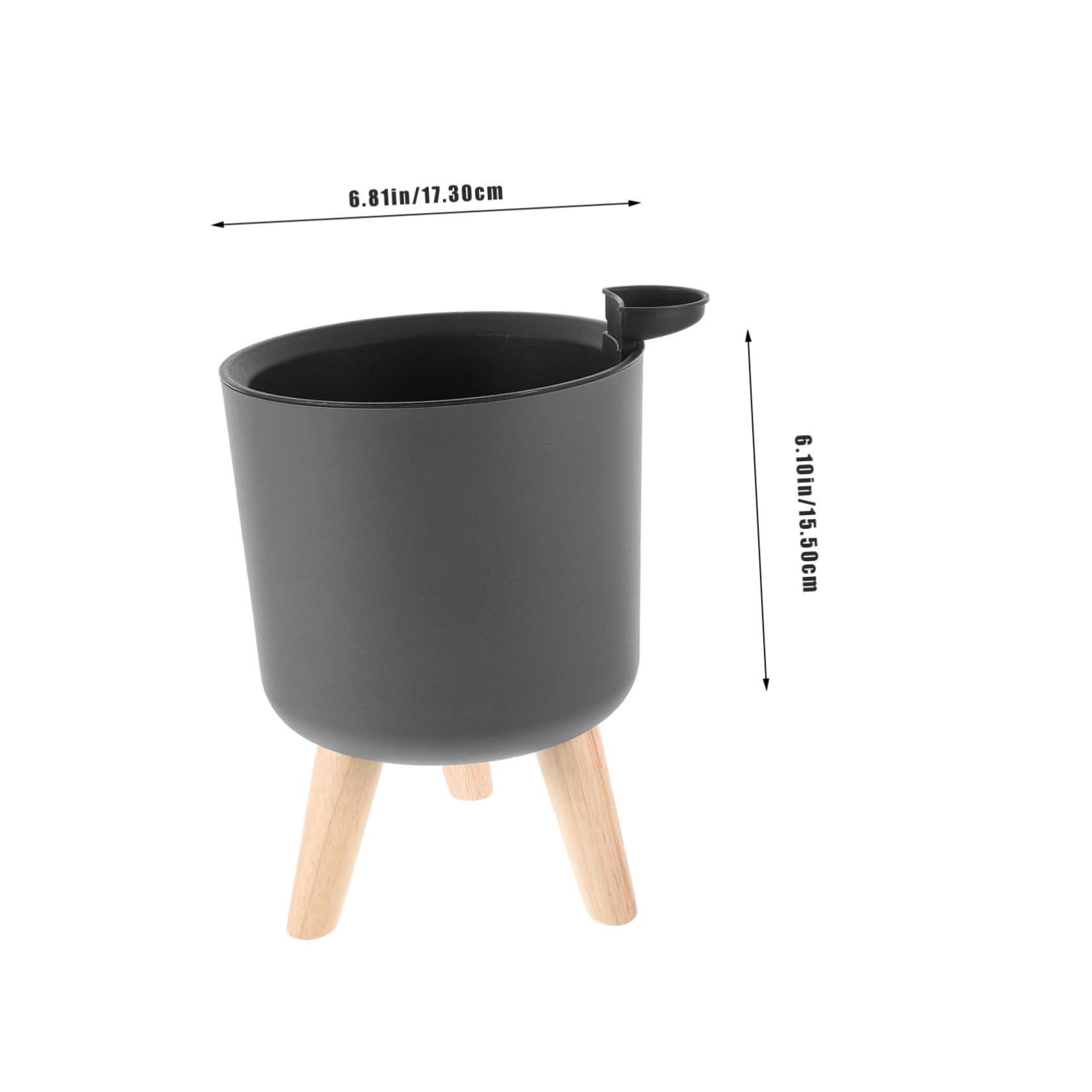 Pot De Fleurs à Arrosage Automatique Drainage pour Intérieur Et Salon, Jardinière Ronde Grise 170 Pied Et Insert, Pot Auto-irrigant pour Plantes D’intérieur