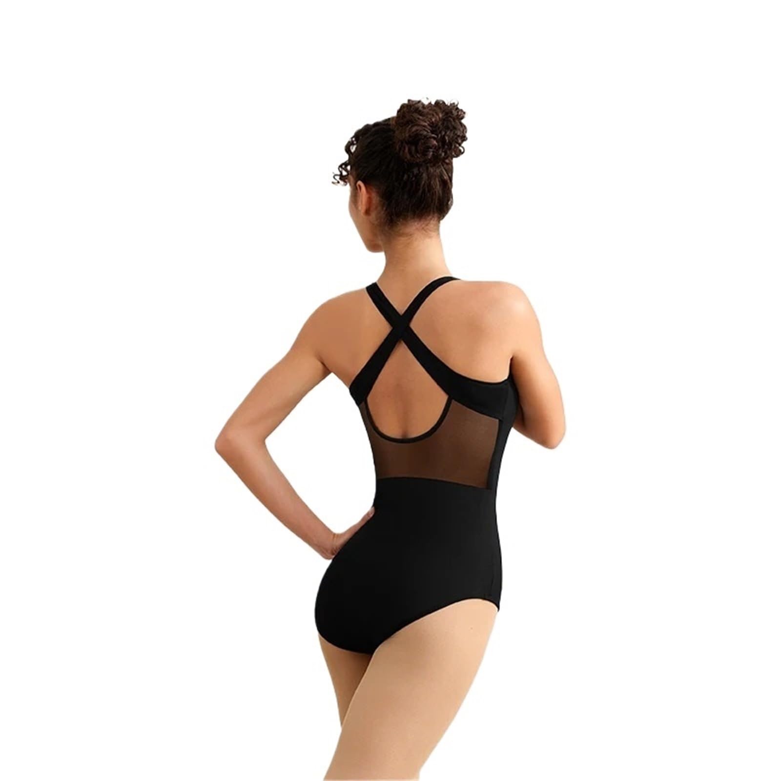 Maillot Ballet Mujer Malla de ballet sin mangas for mujer, for adultos, for danza, gimnasia, forro acolchado en el pecho, espalda cruzada