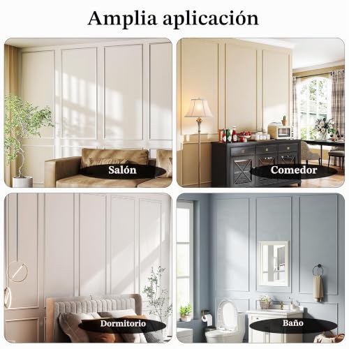 Molduras de pared precortadas para renovar sin obras paneles listos para montar con pegamento 7