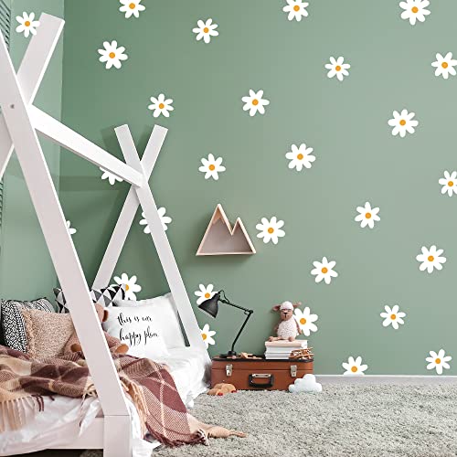 Vinilo decorativo flores blancas para pared hoja 14.5x11.8 in miniatura 4