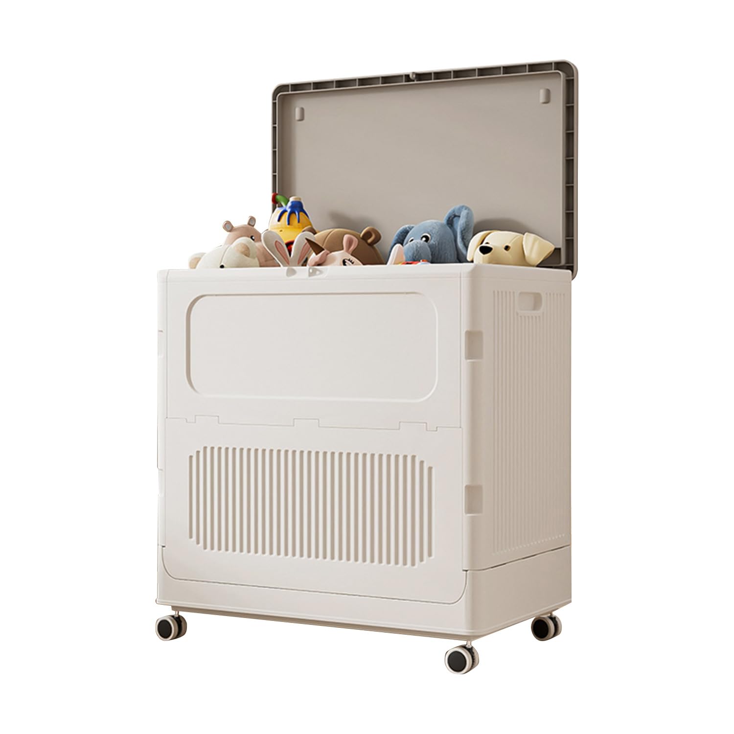 Plastic Laundry Basket With Lid and Wheels Large Capacity Clothes Hampers Washing Baskets Laundry Bin Collapsible Laundry Hamper For Bedroom Laundry Room