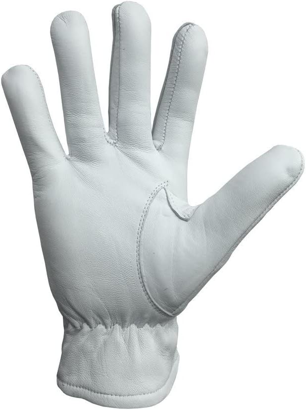 BRICKS MASONS Masonic Regalia White Soft Leather Gloves Past Master Black