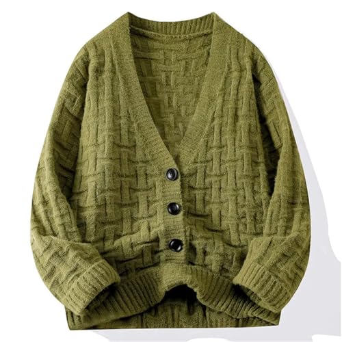 Men's V-Neck Cardigan Sweater Warm Soft Knit Long Sleeve Autumn Winter Casual Slim Fit Versatile Knitwear Outwear4