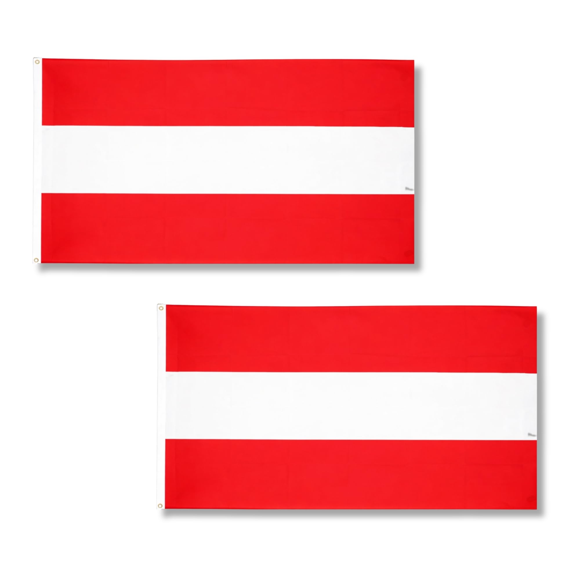 2 Pcs Austria Flag 5ft x 3ft with Brass Eyelets – Polyester Austrian Flag Banner for Ski & Football Support, National Celebrations, Home & Garden Display — image 1