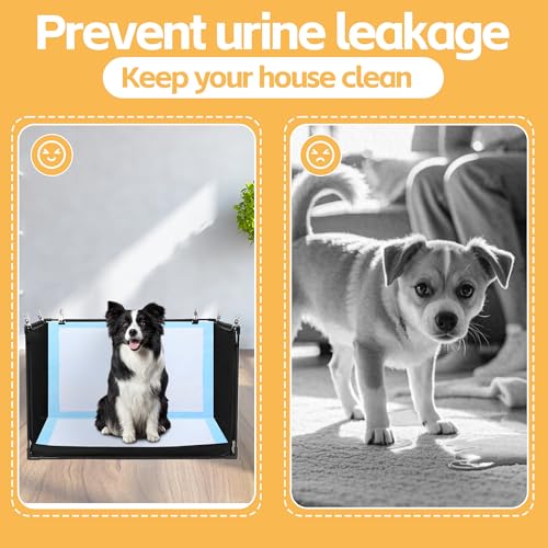 Image of HOMBYS Dog Pee Pad Holder with High Walls, No-Spill Indoor Potty for Large Dogs, Foldable Puppy Litter Box, Patent Pending (25.2 inch Lx21.3 Wx15.7 H)