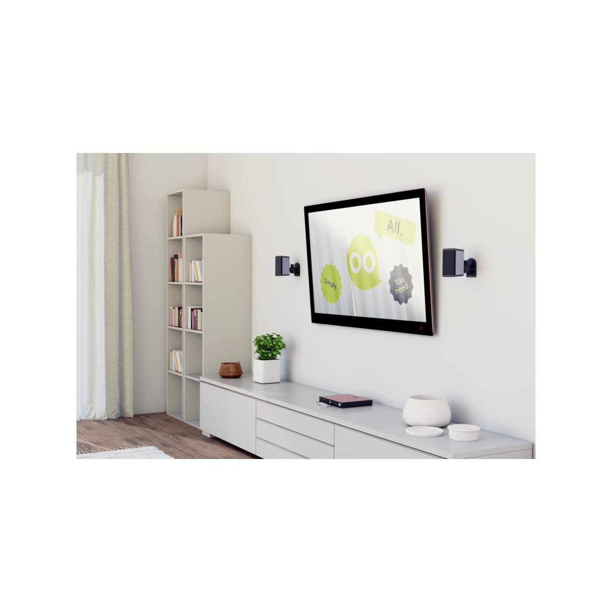 goobay 49393 - Supporto da parete per casse fino a 3.5 kg, colore: Nero