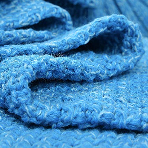 Laghcat Mermaid Tail Blanket Crochet Mermaid Blanket For Kids, Soft All Seasons Sleeping Blankets, Classic Pattern (56"X28", Blue) #TOP4