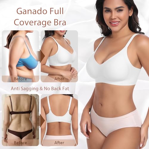 Image of Ganado Seamless Wireless Bras for Women No Underwire Bras Supportive Bralette Padded Comfort T Shirt Bra