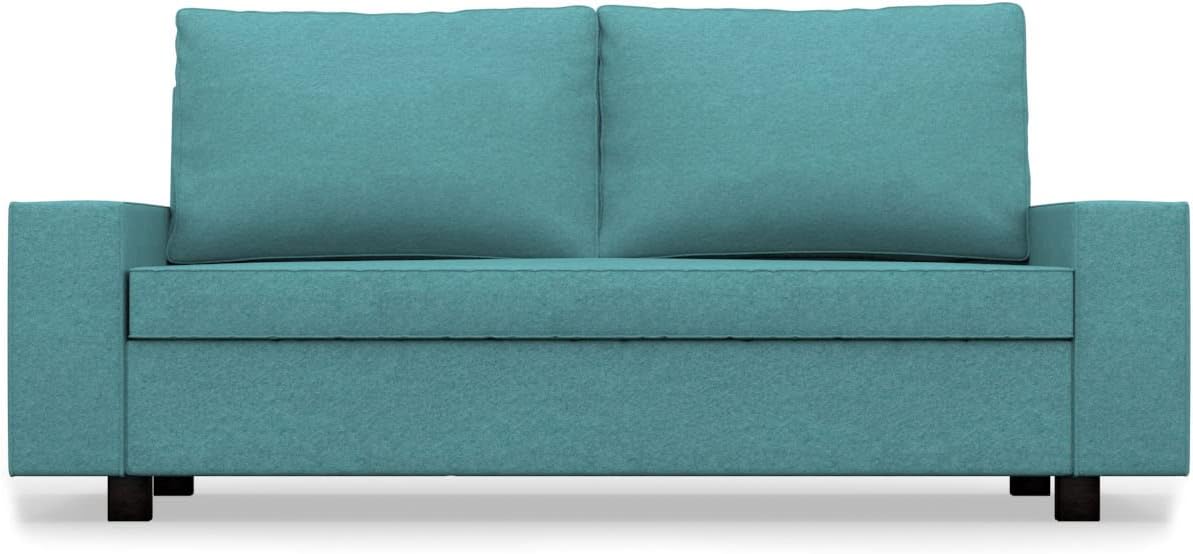 comfortly Sofa Slipcover Replacement Hand Made Compatible with VILASUND 3 Seat Sofa Bed - Covers ONLY (Cashmere Blends - Petrol)