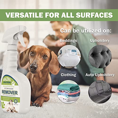 Image of Pet Stain and Odor Remover - Enzyme Cleaner, Pet Urine Odor Eliminator Spray - Floor & Carpet Cleaner Spray, Pet Deodorizers For Home, Fabric Spray W /Fresh, Clean Scent, 32oz Spray