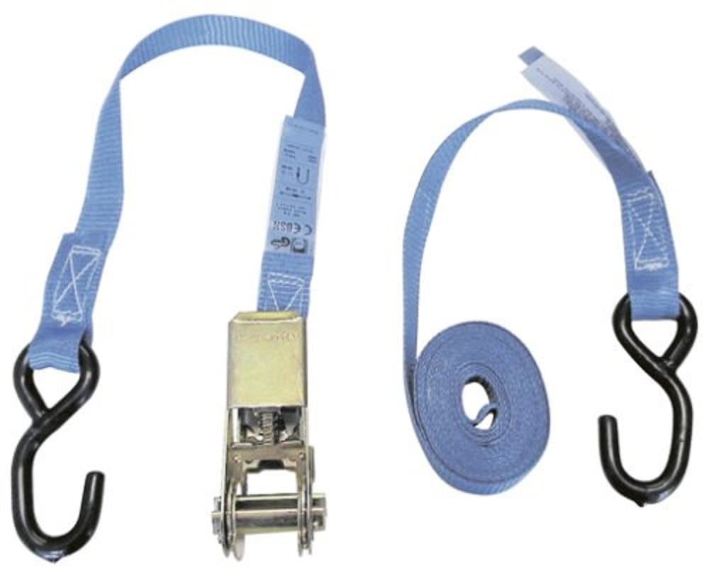 Kerbl Eurofarm 3762 Lashing Strap Two-Piece 4 m with Ratchet with PVC S-Hook 800 kg