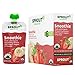 Sprout Organic Baby Food, Stage 4 Toddler Smoothie Pouches, Strawberry Banana & Yogurt, 4 Oz Purees (Pack of 12)