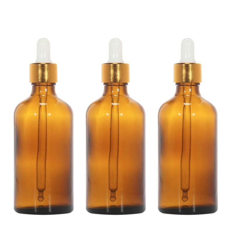 3psc 100ml Amber Glass Bottle with Golden Ring Dropper + Glass Pipette + Silicon Teat (Amber 100 ML - 3 PC Pharma Grade A+) || Extra PP Cap & Euro Dropper Also included || ShopHomeo®-image-16
