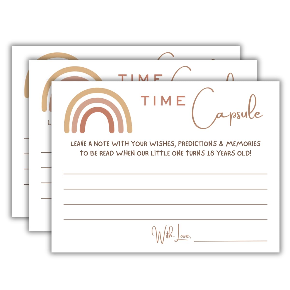 Time Capsule Game Cards, Pack of 30, Decoration Items Cards to Play with Friends and Family for Baby Wishes 1st Birthday Cards, Baby Shower Family Members, 4x3 Inches