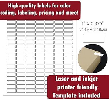 White Rectangular Labels + Bonus Color Labels - Value Pack - White Coding  Labels Produce Excellent Results with Standard Laser Printer-Template ...