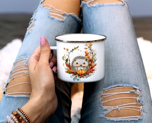 Taza campamento bosque otoño con diseño erizo 16oz miniatura 3