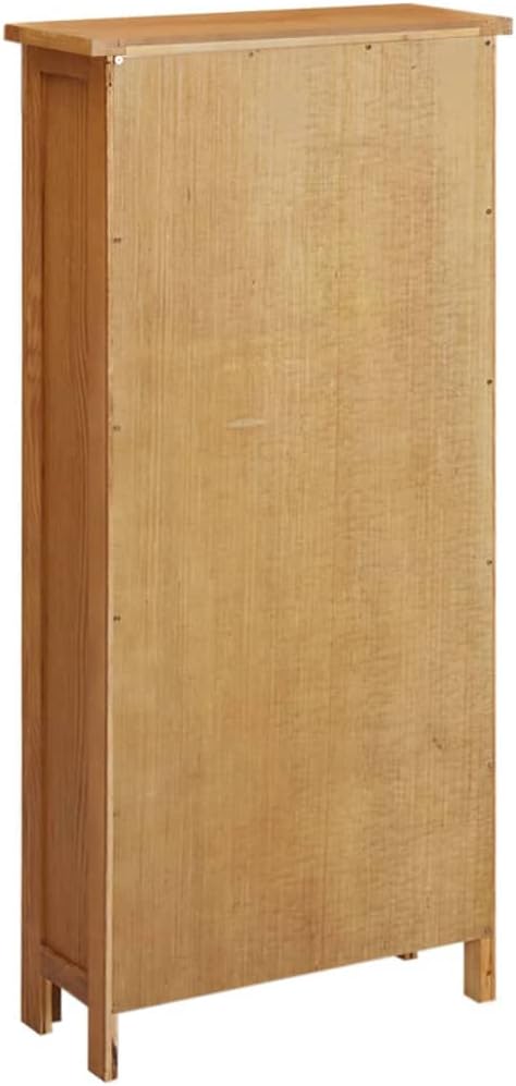 Medium Oak Storage Cabinet with MDF Veneer and Solid Oak Wood Construction for Living Room or Bedroom