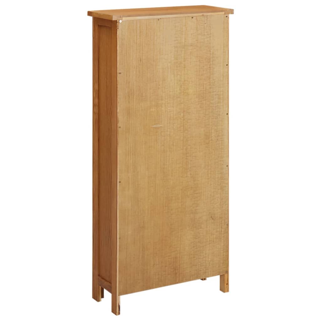 vidaXL Eichenholz Massiv Schrank mit 5 Regalböden Holzschrank Lagerschrank Sideboard Standschrank Beistellschrank Bücherschrank 50x22x110cm