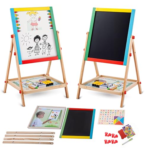 FunkyBuys Double Sided Wooden Art Easel for Kids