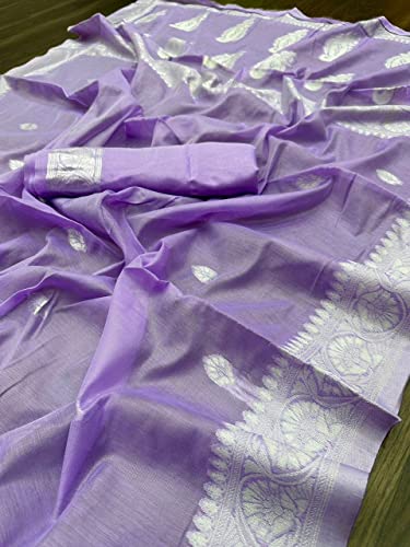 Image of Flosive Women's Cotton Saree With Blouse Piece