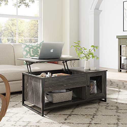 Wlive Lift Top Coffee Table With Storage,Hidden Compartment And Open Shelf,Living Room Tables With Metal Mesh Door Cabinet For Home, Office. #TOP1