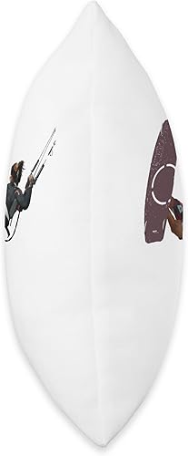 Miniatura 2 de Kiter Action - Cojín de estilo libre para kitesurfer, ilustración en color, 16 x 16 pulgadas, multicolor