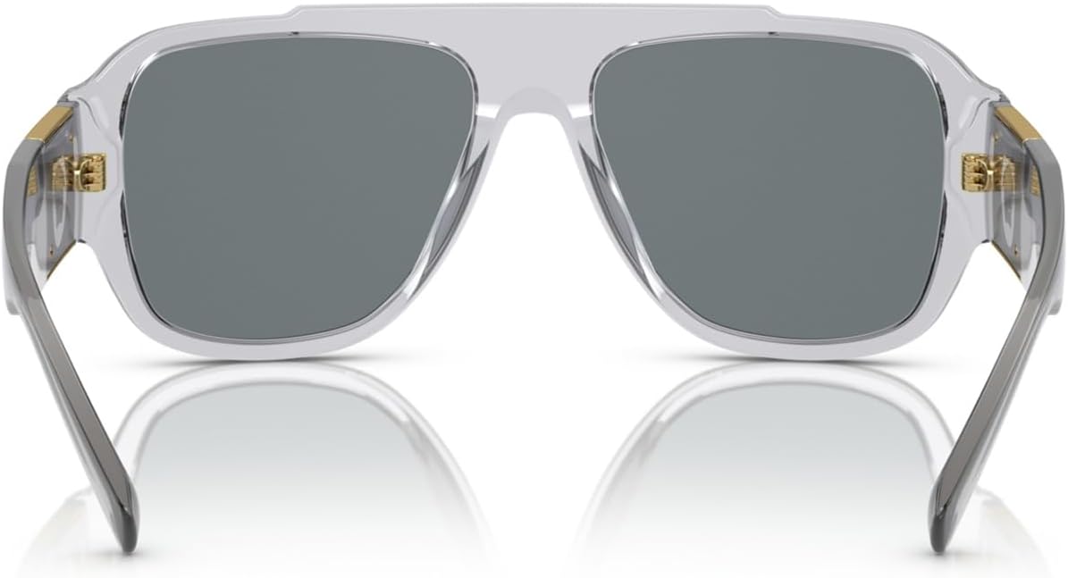 Versace VE 4436U 530580 Transparent Grey Plastic Pillow Sunglasses Blue Lens - Image 4