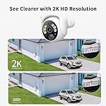 SEHMUA 2K Solar Security Cameras Wireless Outdoor, 2 Pack 360° View Pan/Tilt WiFi Security Camera Outside with Color Night Vision,Easy to Install, PIR Alarm, 2-Way Audio - Image 3