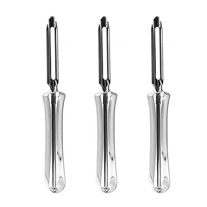 Vegetable Peeler, Stainless Steel Rotary Peeler for Potatoes Carrots Apples Pears (Set of 3) By Lechay
