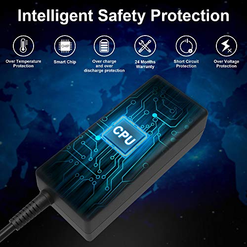 Image of 65W Laptop Charger Replacement for HP Laptop HP EliteBook Envy Pavilion ProBook Stream Chromebook Spectre, Blue Tip 4.5mm 19.5V 3.33A Computer Power Adapter