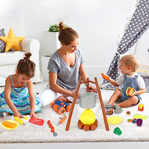 Rezucrey NO.2 Kids Camping Toys Set, Pretend Play With Campfire, Pretend Cutting Food For Play Kitchen Camping Gear thumb #5
