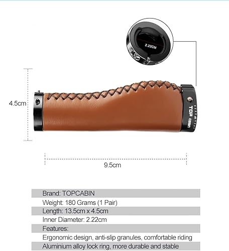 Vista 78 de Empuñaduras de manillar de bicicletas, empuñaduras ergonómicas de aluminio para bicicleta, vibraciones de amortiguación, empuñaduras de manillar