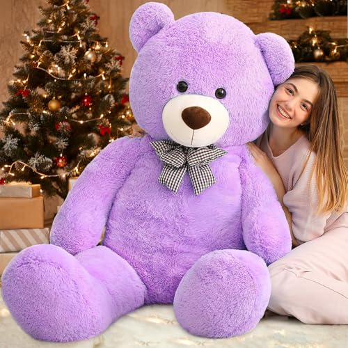 MorisMos 140cm riesen Teddy, groß teddybär XXL Valentinstag deko bär, weich XXL Kuscheltier plüschbär Kinder freudin Frauen mädchen