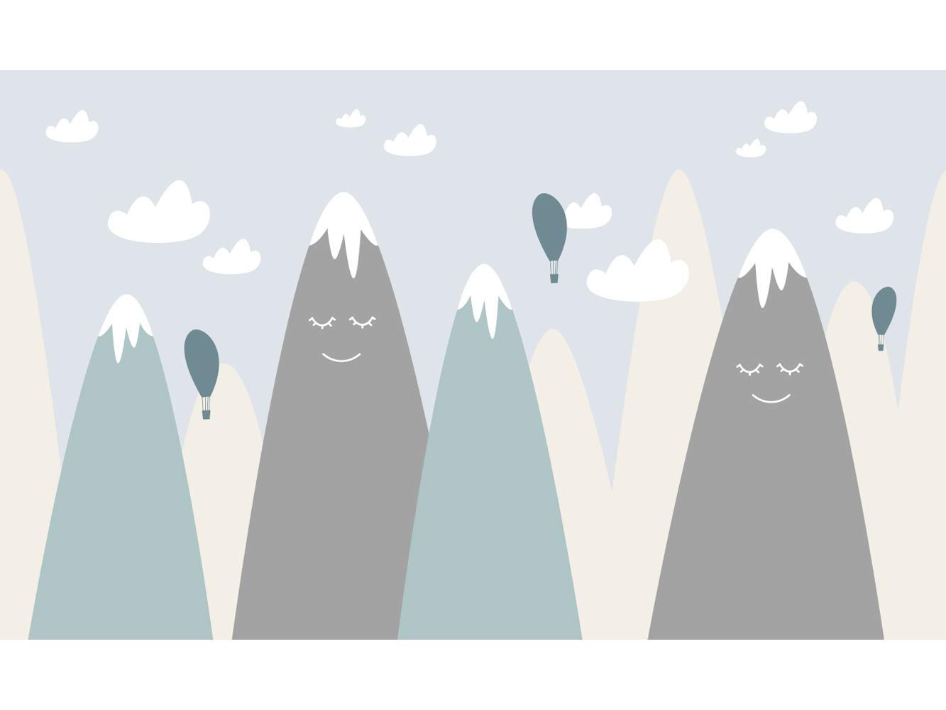 Oedim Fotomural Infantil Vinilo para Pared Montañas | Mural | Fotomural Infantil Vinilo Decorativo |350 x 250 cm | Decoración comedores, Salones, Habitaciones