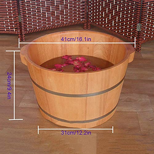 Cubeta de baño de pies de madera natural 41 cm miniatura 2