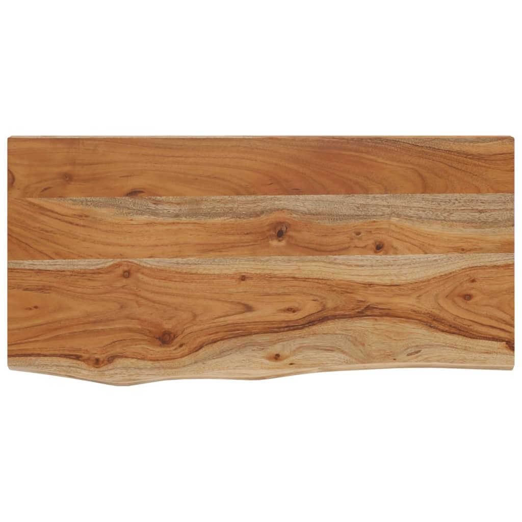 Wandregal aus massivem Akazienholz 40 x 20 x 2,5 cm mit lebendigen Kanten | Robustes Tropenholz, glatte Oberfläche, max. Belastung 75 kg, für Wohnzimmer, Büro, Finish u