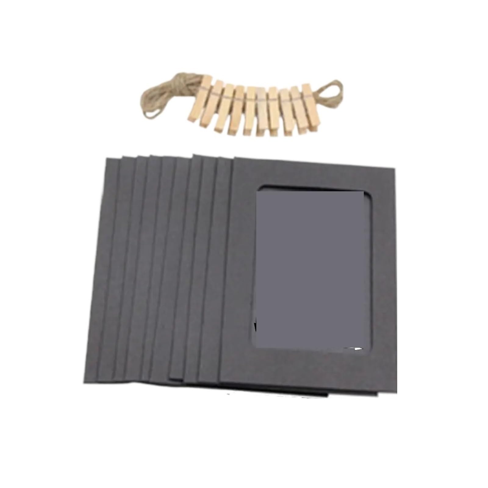 Cardboard Photo Frame 10pcs DIY Kraft Paper Picture Frames Home Decoration Photos Album Practical Craft Combination Frame with Clips