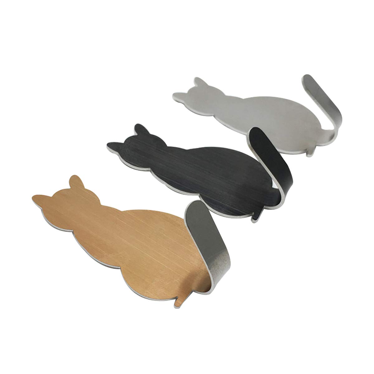 Genérico Toallero Ganchos para Toallas autoadhesivos Ganchos para Albornoz Ganchos Decorativos Ganchos de Pared creativos para Gatos Acero Inoxidable Soporte para Toallas de baño Cocina Ganch
