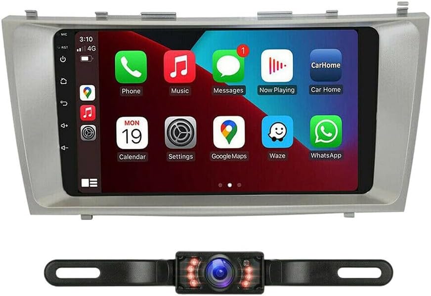 Car Multimedia Player Portable Car Stereo Car Navigation Player for Carplay/Android Auto 9In Automobile Player Android 11 Bluetooth GPS Navigation Car Music Player Compatible for Camry 2007-2011