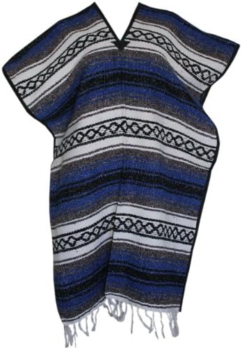 Del Mex Classic Mexican Falsa Blanket Cowboy Wild West Poncho for Adults