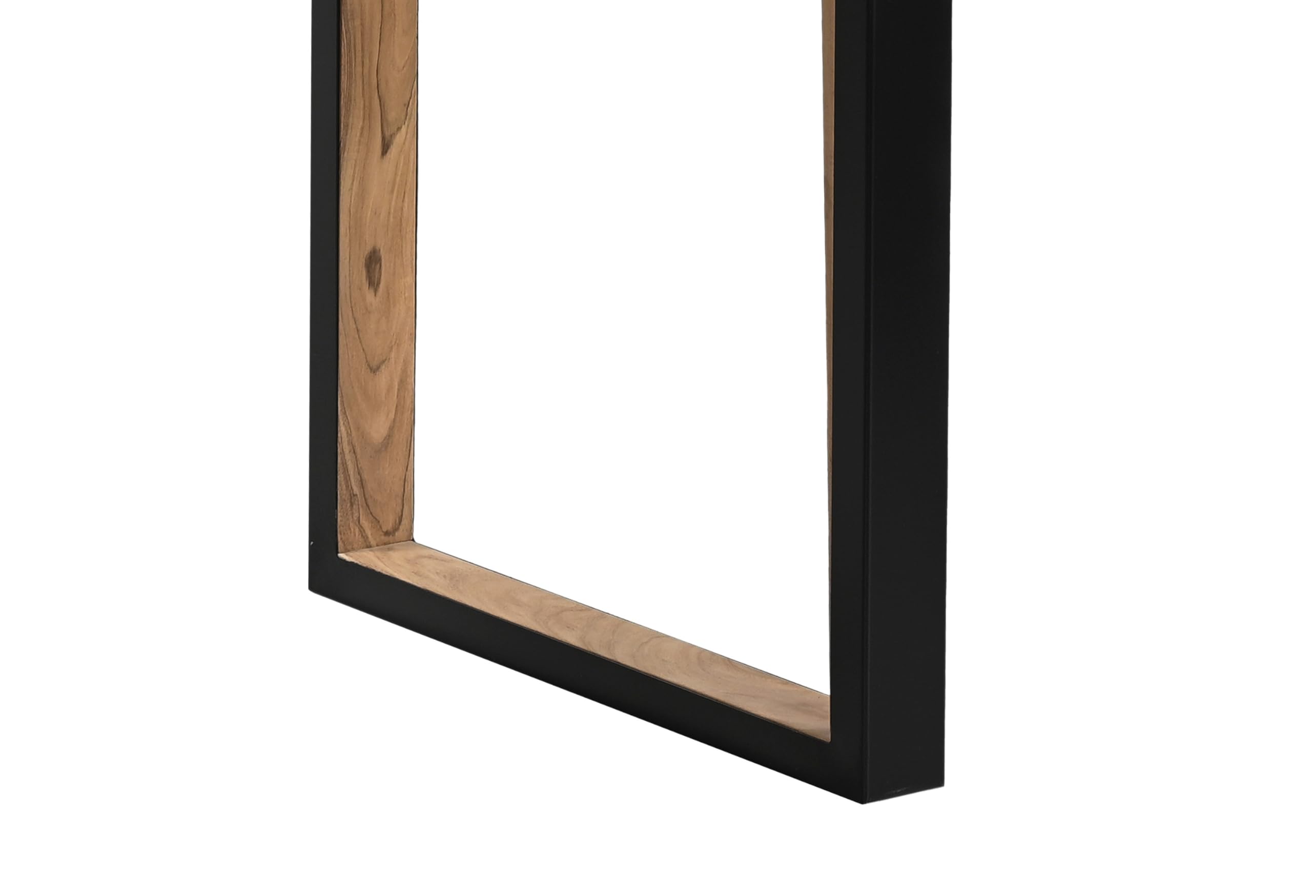 SAM Esstisch Brisbane 140x80 cm Akazie Natur Baumkante U Holz/schwarz | Baumkantentisch massiv, Akazienholz naturfarben, Holz-Inlet innen, Metallgestell, pflegeleichter Esszimmertisch