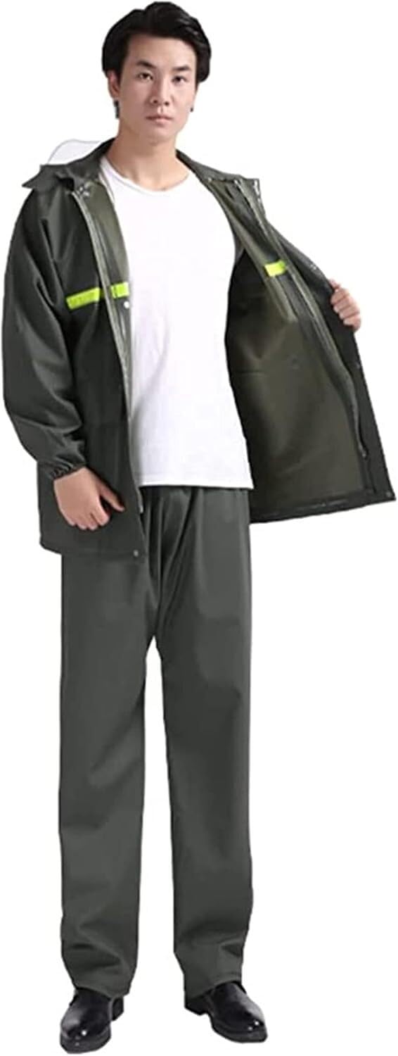 VUIKLCty Men's And Women's Waterproof Jacket And Pants Set, Lightweight Motorcycle Raincoat And Rain Gear(XL)