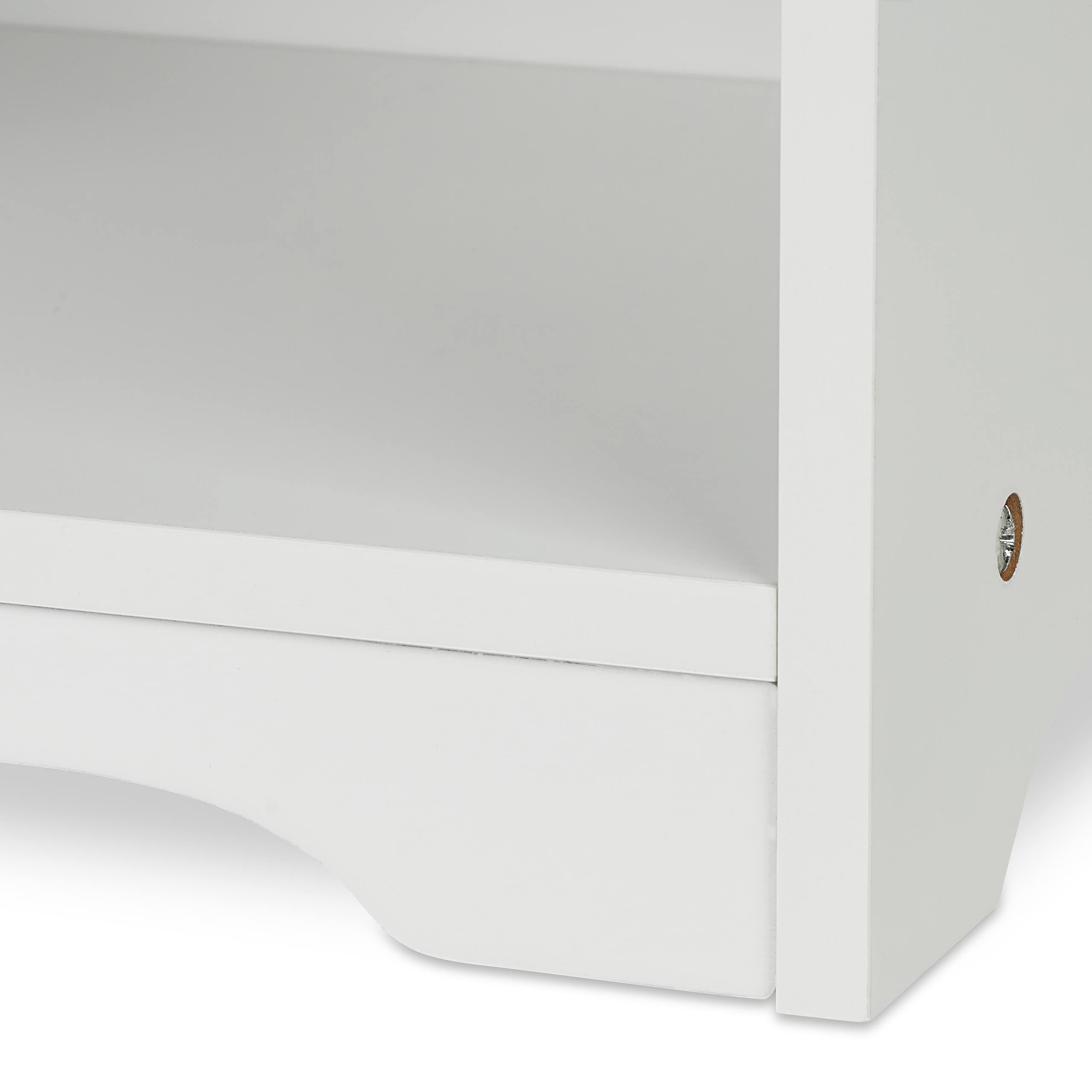 Relaxdays Comodino da Letto per Bambini, Design Mare, Cassetto e Scomparto, HLP 41x32x31 cm, Cameretta Bimbi, Bianco Blu
