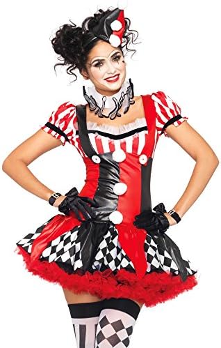 Leg Avenue womens Harlequin Clown Costume, Black/Red, Medium US