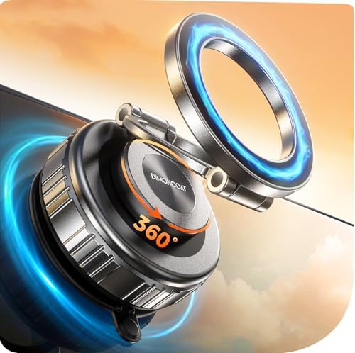 DIMONCOAT 2026 Upgraded Metal Vacuum Magnetic Phone Holder for Car, 360° Adjustable Magsafe Car Mount Suction Cup Phone Mount [109LB Suction], Foldable Car Phone Holder for iPhone 17/16 Pro Max Air