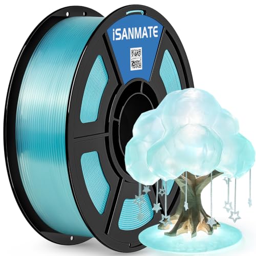 Image of iSANMATE Rapid Clear Teal Blue PLA Filament 1.75mm, 3D Printer Filament Transparent Filament, for Bambu Lab 3D Printers, AMS, AMSLite, 1kg Spool (2.2lbs)
