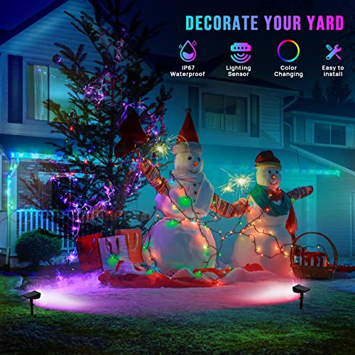 Inselks Solar Color Spot Lights Outdoor, 35 Leds Colorful Adjustable Solar Powered Halloween Spotlight, Ip67 Waterproof Multicoloured Festival Decoration Light For Bushes, Pond, Pool, 4 Pack #TOP2