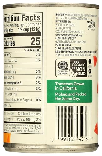 Image of 365 by Whole Foods Market, Organic Diced Fire Roasted Tomatoes, 14.5 Ounce